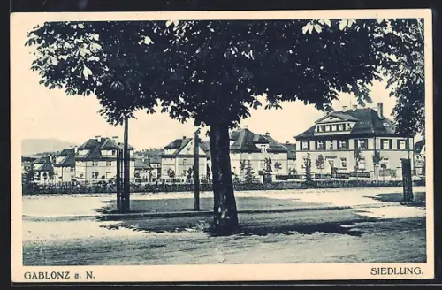 AK Gablonz a. N., Blick auf die Siedlung