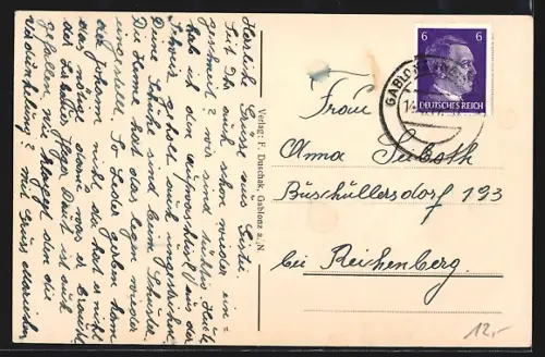 AK Gablonz a. N., Blick auf die Siedlung