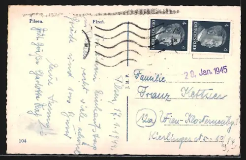 AK Pilsen, Strassenansicht mit der der Banka Slavia