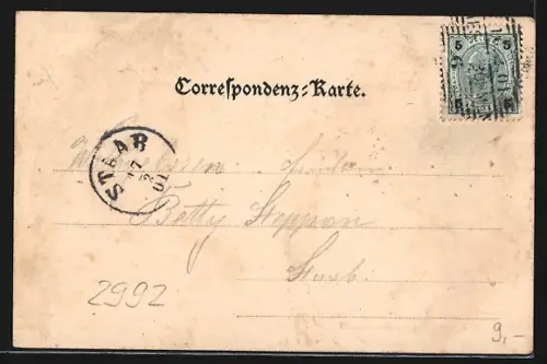 AK Mies, Ansicht vom Marktplatz, Totalansicht des Ortes