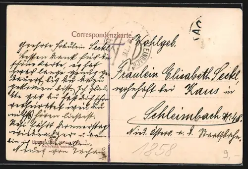 AK Tachau, Marktplatz mit Rathaus