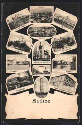 AK Susice, Vodolenka, Kláster, Námesti, Kasperk, Rábi, Ustav Skolských Sester, Velhartice