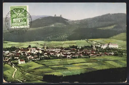 AK Bergreichenstein, Ortsansicht aus der Vogelschau