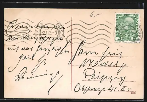 AK Pilsen, Stadtplatz mit Geschäften, Fuhrwerke