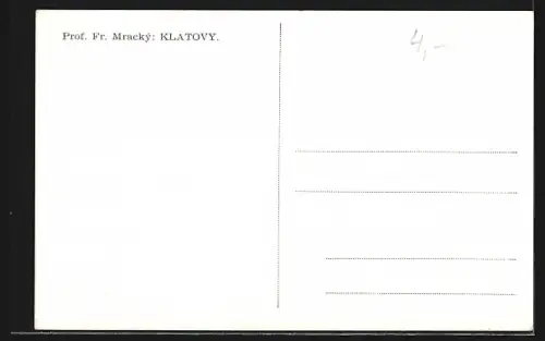 Künstler-AK Klatovy, Blick über den Ort