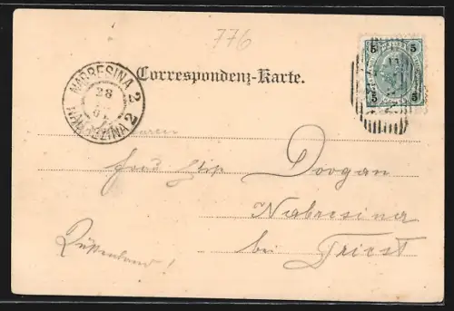 AK Plan, Schloss mit Teich