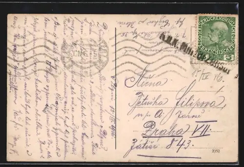 AK Pilsen, Stadtplatz mit Geschäften, Fuhrwerke