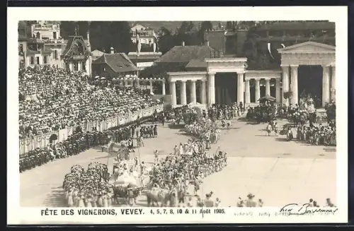 AK Vevey, Fête des Vignerons 1905, Festwagen