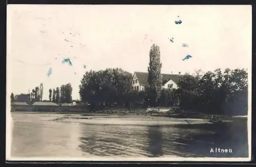 Foto-AK Altnau, Teilansicht vom Wasser aus