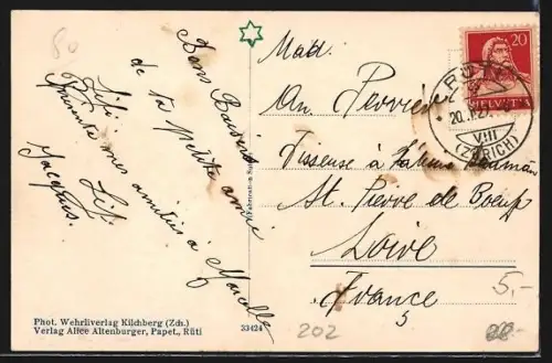 AK Rüti /ZH, Strassenpartie an der Kirche