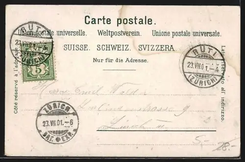 AK Rüti /ZH, Ortsansicht aus der Vogelschau