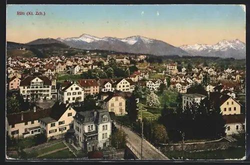 AK Rüti /ZH, Teilansicht mit Strassenpartie