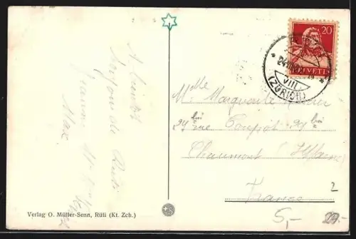 AK Rüti /ZH, Teilansicht mit Strassenpartie