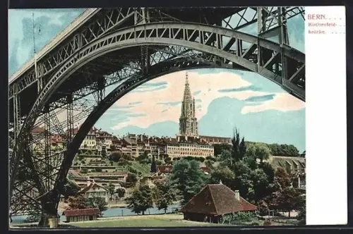 AK Bern, Durchblick an der Kirchenfeldbrücke
