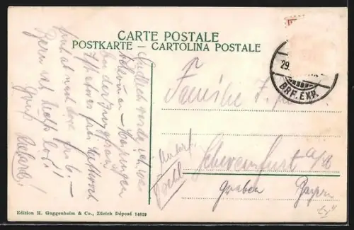 AK Bern, Blick auf das Bundespalais, Schweizer Fahne, Wappen von Bern