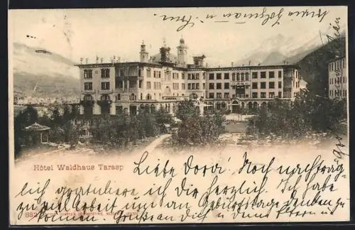 AK Tarasp, Blick auf das Hotel Waldhaus