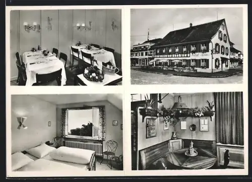 AK Adliswil, Gasthof Krone, Bes. E. Streuli-Spengler, Aussen- u. Innenansichten