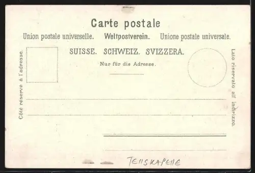 Lithographie Tellskapelle, Vierwaldstätter See, Schillerstein