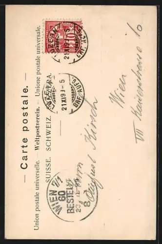 AK Luzern, Hofkirche mit Strassenpartie