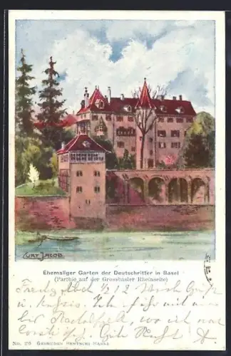 Künstler-AK Basel, Ehemaliger Garten der Deutschritter