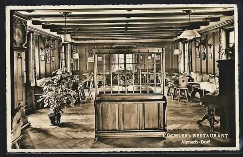 AK Alpnach-Dorf, Küchler`s Restaurant, Innenansicht