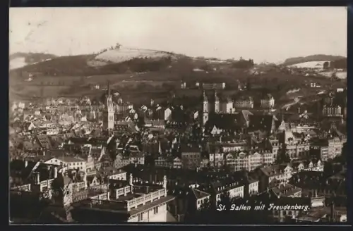 AK St. Gallen, Blick über die Dächer des Ortes
