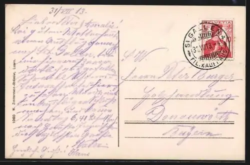 AK St. Gallen, Blick über die Dächer des Ortes