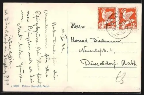 AK Steffisburg, Teilansicht mit Kirche, Blick zur Stockhornkette