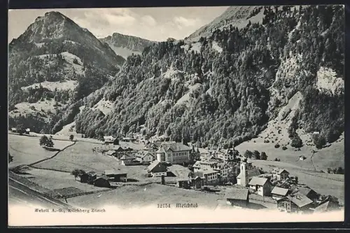 AK Melchtal, Ortsansicht aus der Vogelschau