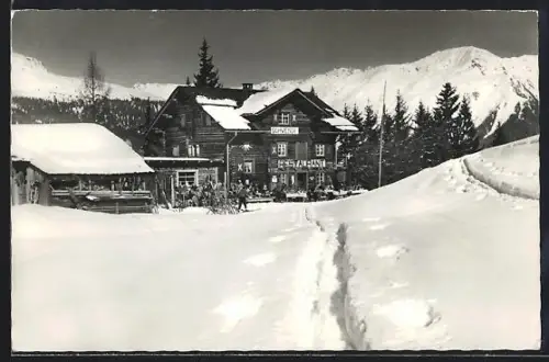 AK Klosters, Skihaus Klosterser-Schwendi an der Abfahrt Parsenn-Klosters