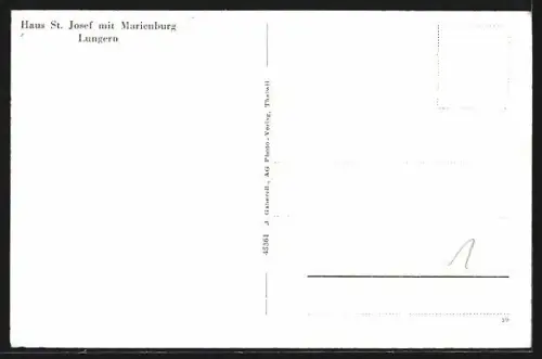 AK Lungern, Haus St. Josef mit Marienburg