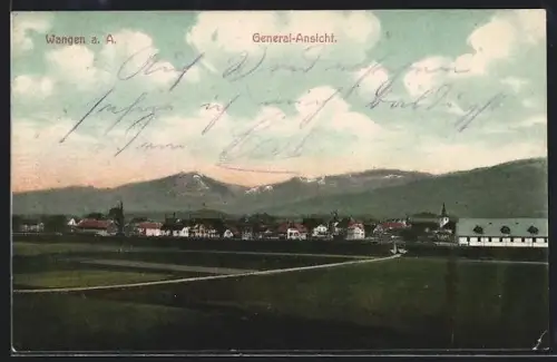 AK Wangen a. A., General-Ansicht aus der Vogelschau