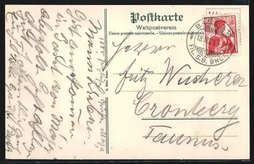 AK Basel, Letziturm mit Uferpartie