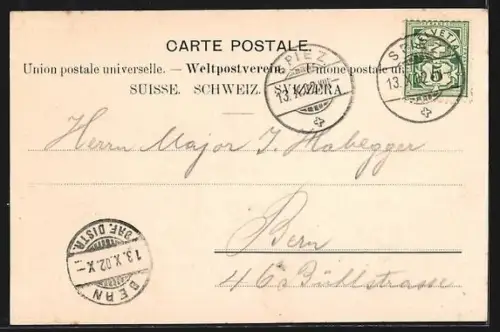 AK Spiez, Festung mit Bergpanorama