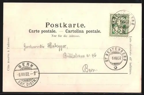 AK St. Beatenberg, Teilansicht mit Kirche