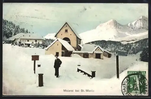 AK St. Moritz, Meierei im Schnee