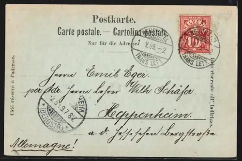 Mondschein-AK Neuchâtel, Vue du Plan