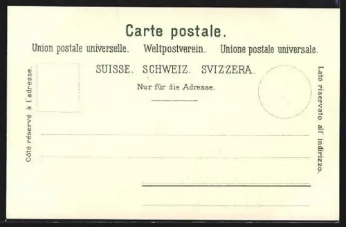 Lithographie Luzern, Ortsansicht mit Pilatus, Gütsch