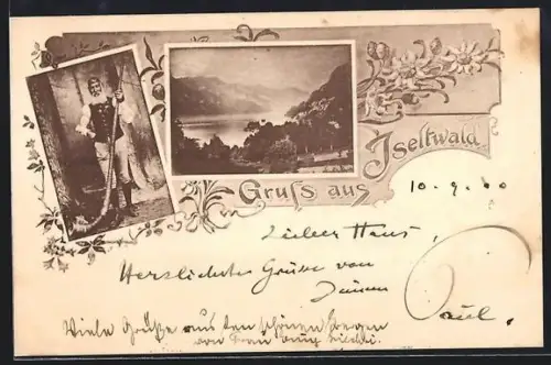 AK Iseltwald, Ortsansicht mit See