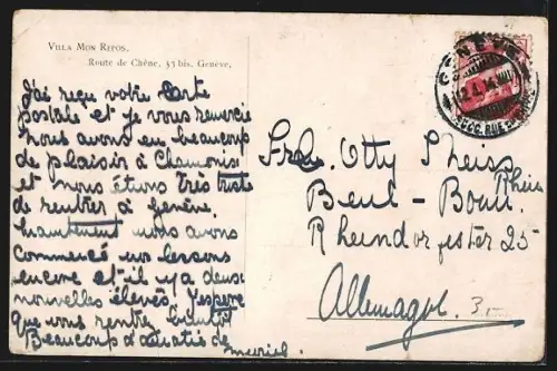 AK Genève, Villa Mon Repos, Route de Chène 53