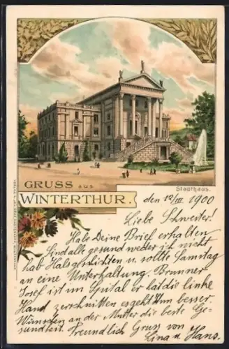 Lithographie Winterthur, Partie am Stadthaus