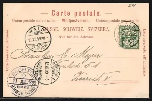 AK Hinweil, Gasthof Bachtel mit Bergpanorama