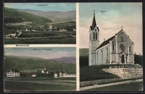 AK Herbetswil, Kirche, Partie a. d. Unterdorf