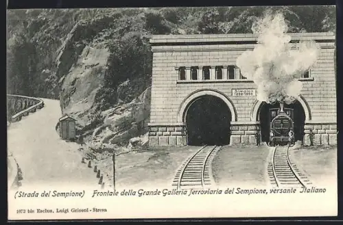 AK Iselle, Strada del Sempione, Frontale dlla Grande Galleria ferroviaria del Sempione