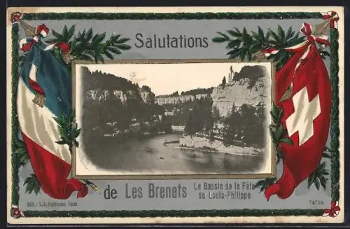 AK Les Brenets, Le Bassin de la Fete de Louis-Philippe