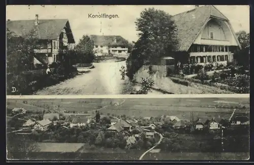 AK Konolfingen, Strassenpartie im Ort