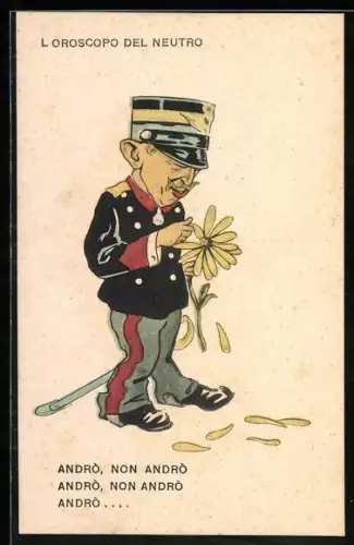 AK Karikatur auf König Vittorio Emanuele III. von Italien