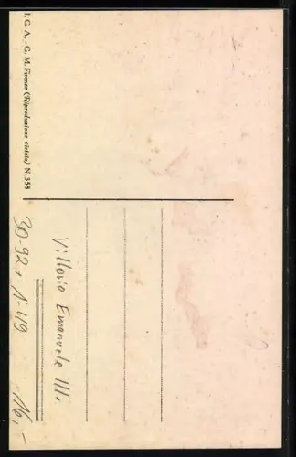 AK Karikatur auf König Vittorio Emanuele III. von Italien