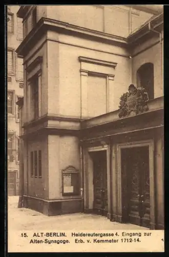 AK Berlin, Alte Synagoge, Heidereutergasse 4