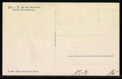 AK Wasserflugzeug Do X auf dem Bodensee